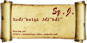 Székelyi Jákó névjegykártya